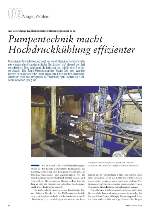 mav - Pumpentechnik macht Hochdruckkühlung effizienter